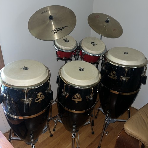 Lp Galaxy, Comfort Curve Sparkle Black Congas Bongos Zildjian symbols stands Lot
