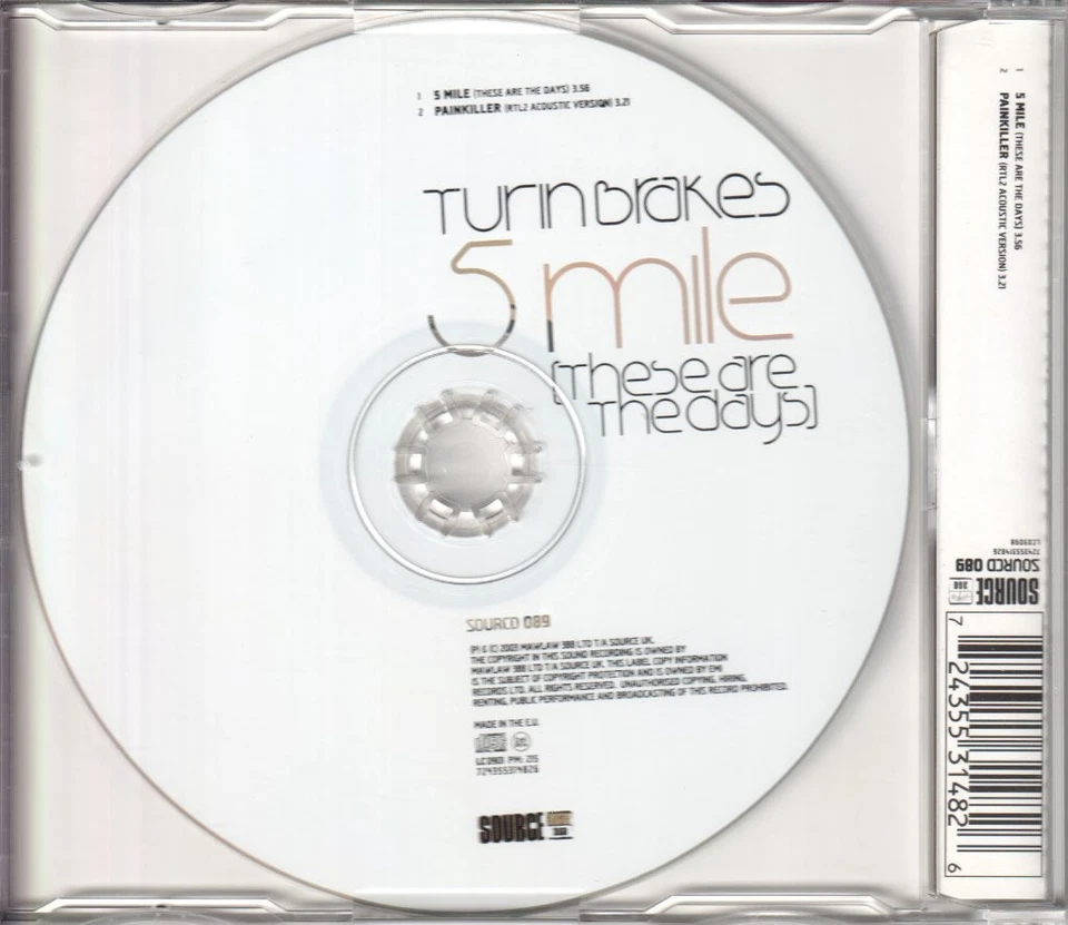 Turin Brakes 5 Mile (These Are the Days) CD UK Quelle 2003 Single Hat Info - Bild 2 von 2