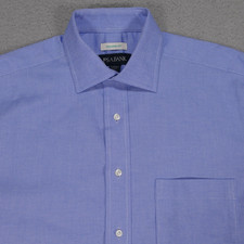 Jos A Bank Dress Shirt Mens 16- 32/33 Tailored Fit Blue Button Up Long Sleeve