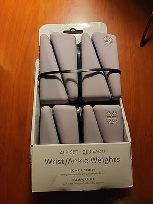 Gaiam Wrist Weights for Women 2Lbs Workout Ankle Weights Arm Weights Adjustable 