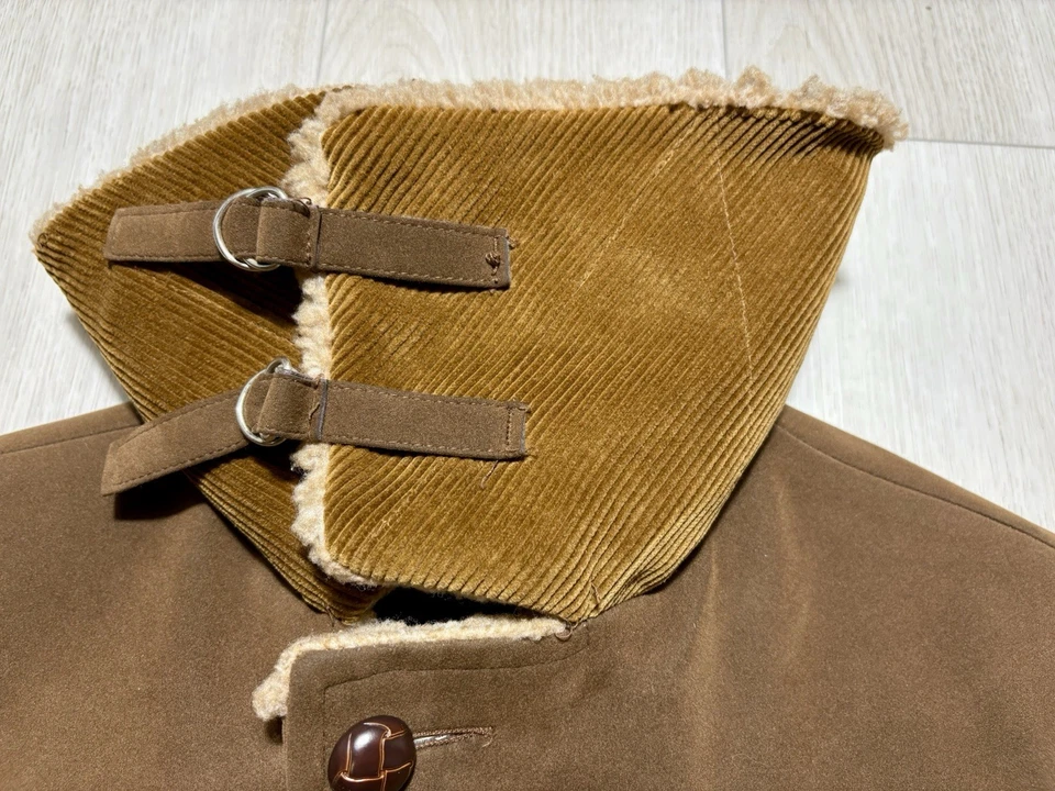 Abrigo Chaqueta Rancho Forrado Sherpa Pana Sears Roebuck Años 70 De Colección Marrón Para Hombre Grande Foto 4 de 4