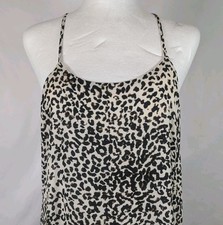 4SI3NNA Dress Sz 4 Animal Print Maxi Spaghetti Strap Racer Lined Split Polished