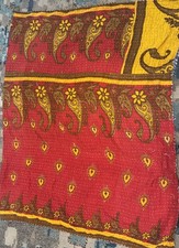 Vintage Kantha Quilt Indian Reversible Throw Handmade Blanket