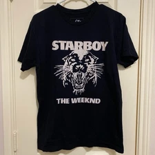 XO The Weekend Starboy T-Shirt Adult Size Medium Black Crew Neck Concert Music