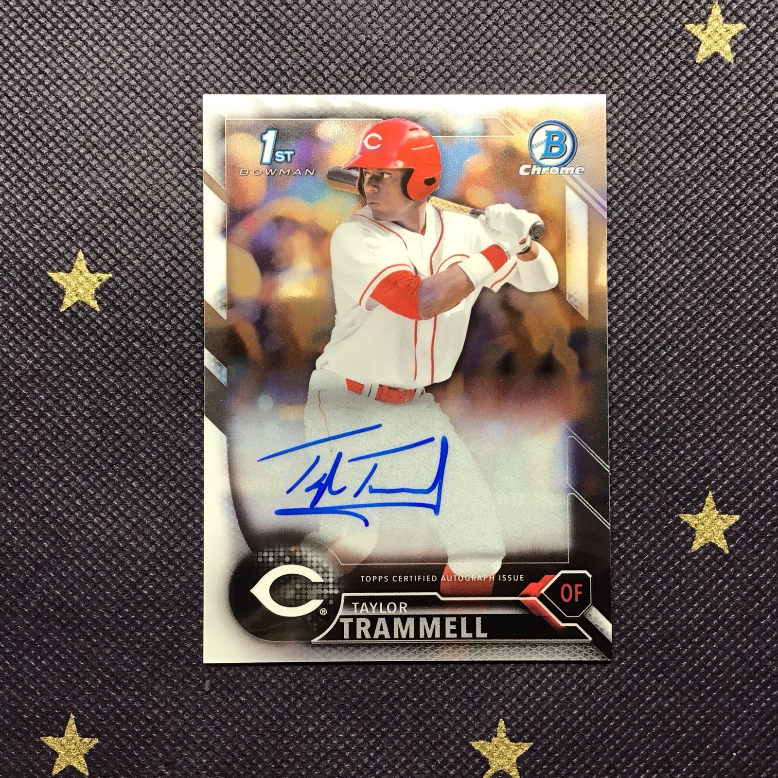 Taylor Trammell 2016 Bowman Draft - Chrome Draft Pick RC Auto Reds / Mariners