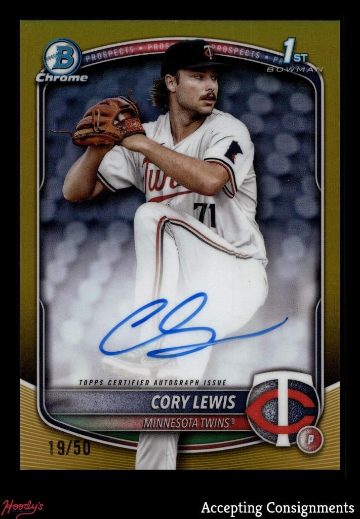 2025 Bowman Chrome Gold Refractors #CPACLE Cory Lewis 1st Rookie AUTO 19/50