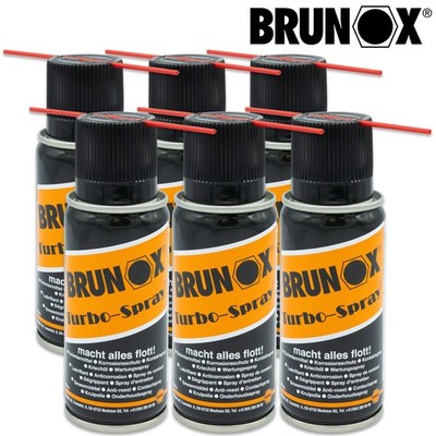 6x BRUNOX Turbo-Spray Multi Universal Schmiermittel Rostlöser Kontaktspray 100ml