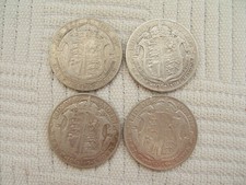 FOUR SILVER HALFCROWN COINS..  COLLECTABLE GRADE.  .925 SILVER
