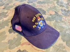 Vintage USS Zephyr Hat Blue Snapback Cap Navy Adjustable Made in USA