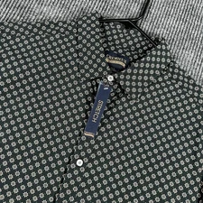 Cremieux Shirt Mens XLT Tall Black Geometric Short Sleeve Button Up Casual New