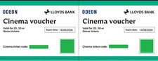 2 x Odeon Cinema Tickets for 2D, 3D and iSense Screenings - Exp 14/8/2026