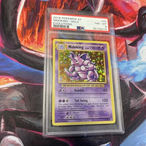 Pokemon XY 2016 Nidoking 45/108 Evolutions Holo PSA 8