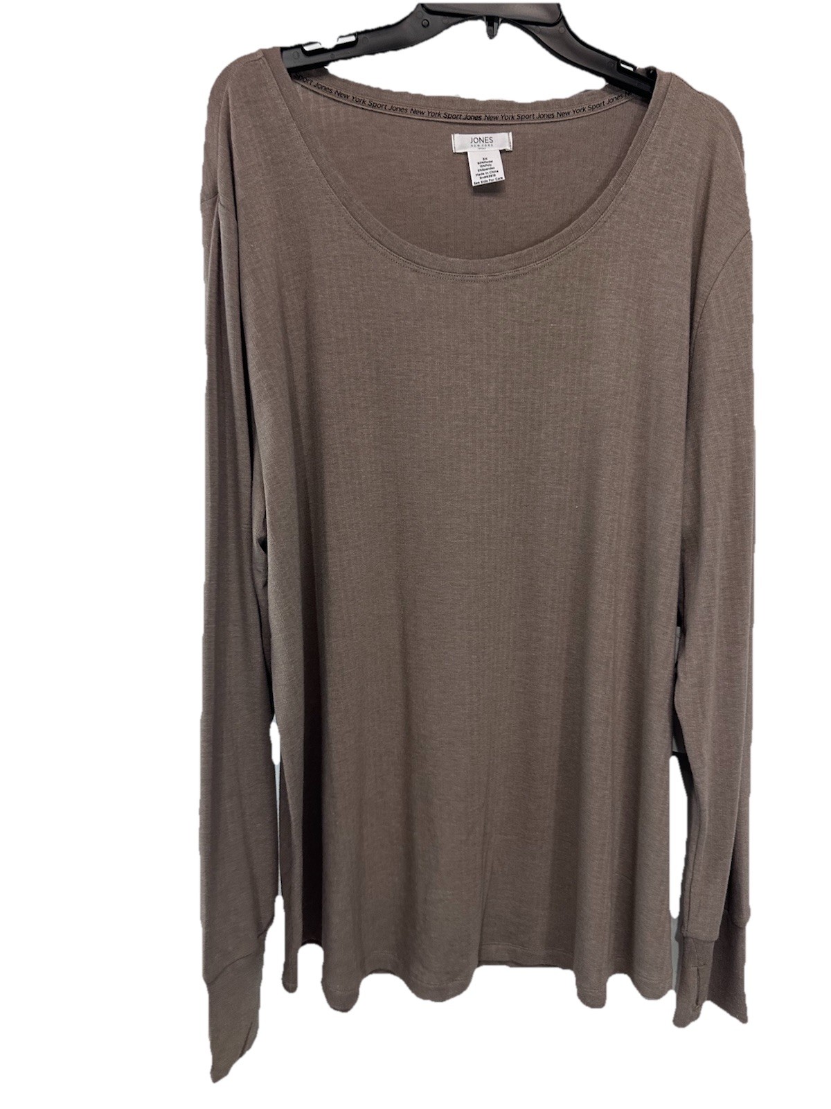 Jones Sport Long Sleeve Modal Tee in Tan/Brown - Plus Size 3X