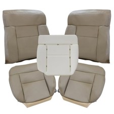 SecosAutoparts Driver Passenger Side Bottom Top Leather Seat Covers Foa...