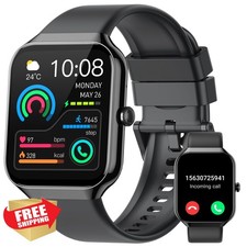 Smart Watch Men Women 1.96" HD Call Fitness Tracker HR Sleep IP68 Android iOS