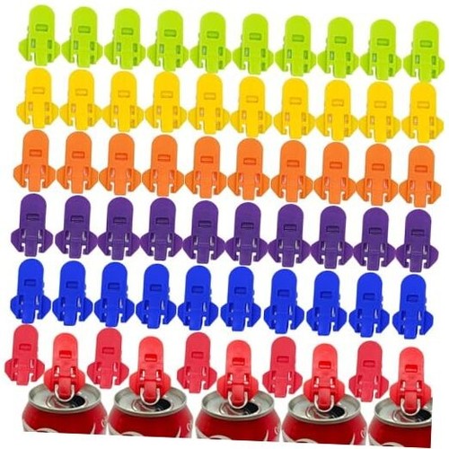 Easy Can Opener,60 Pcs Colorful Soda Beer Can Opener & Beverage Can Cover