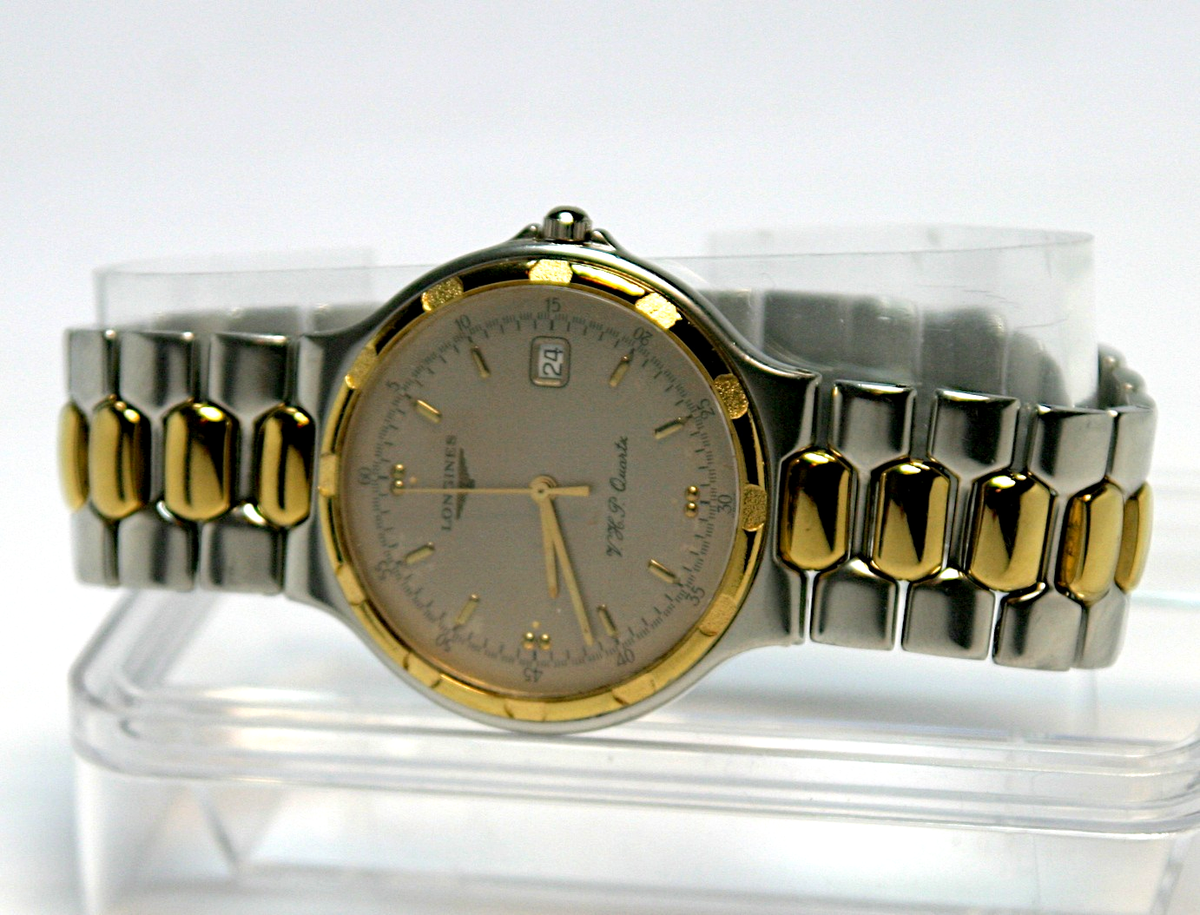 LONGINES Conquest V.H.P.クォーツ 腕時計 電池交換済み Longines Conquest V.H.P. Quartz Steel/Gold Very Good Condition | eBay