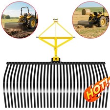 Tractor Landscape Rake For Category 1 3-Point Hitch 60" Steel Soil Gravel Lawn