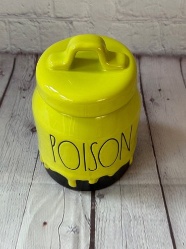 Rae Dunn POISON Black 7 " H Canister Green Handle & Letters Halloween - Picture 7 of 7