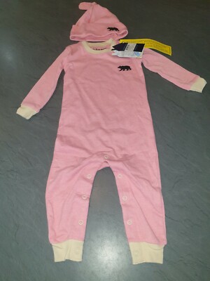 Hatley Mädchen Baby Bär rosa Body mit Mütze   UK-Größe 6 12 Monate