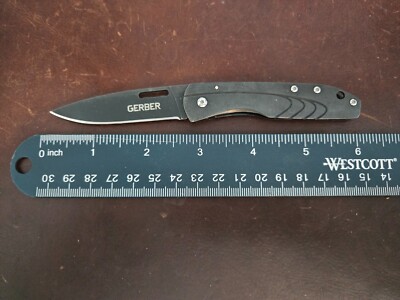 Gerber STL 2.5 2.0 Frame Lock Plain Edge Pocket Knife Black TSA