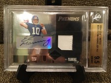 2004 Leaf Limited Eli Manning RC JSY Auto/150 Graded BGS 9.5 GEM MINT W/10 AUTO 