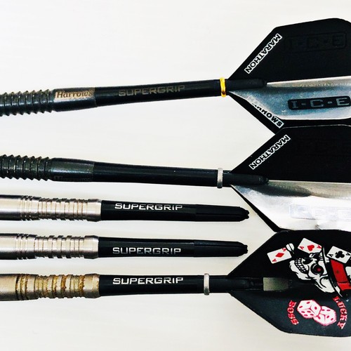 Marathon ICE Goodmoon Standard Darts Set Flights Supergrip Stems W/ Case & Spare - Picture 8 of 18