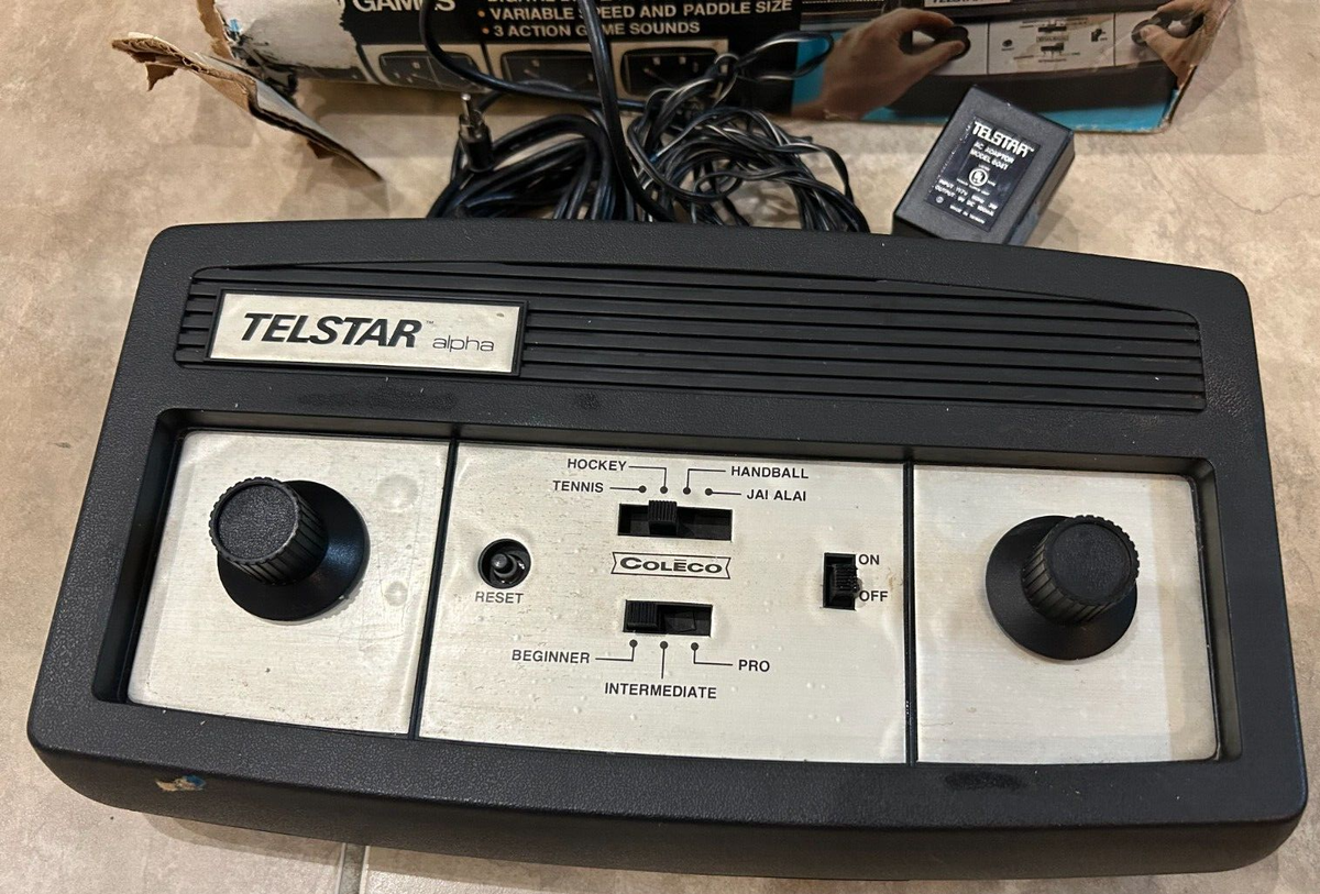 Coleco Telstar Alpha Pong Video Game System in box w/ power cord