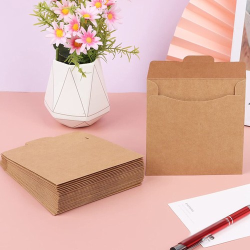 100pcs Cd Sleeves Paper Envelopes Brown Dvd Paper Cardboard Envelopes Cd - Afbeelding 10 van 12