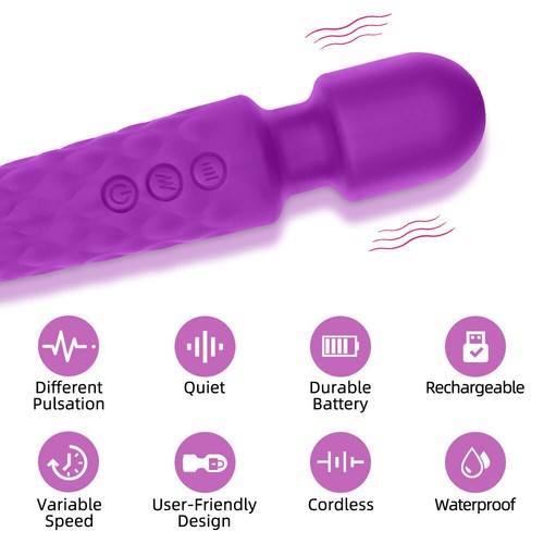 28 Speed Rechargeable Dildo Magic Wand Vibrator Clit Stimulator AV Big Sex Toy - Picture 23 of 26