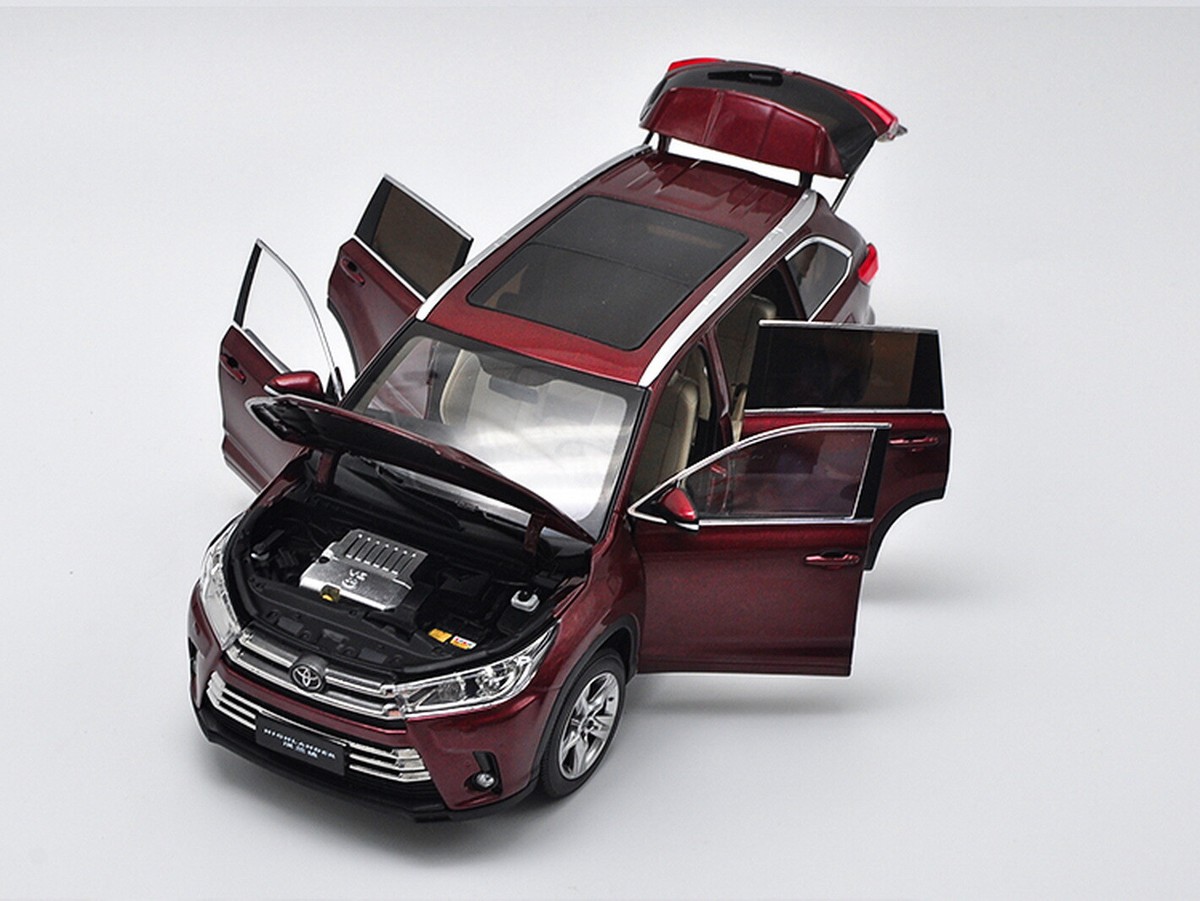 広汽トヨタ トヨタ ハイランダー（漢蘭達） 1/18 ミニカー 1/18 Scale Highlander 2018 Red Diecast Car Model Toy Collection