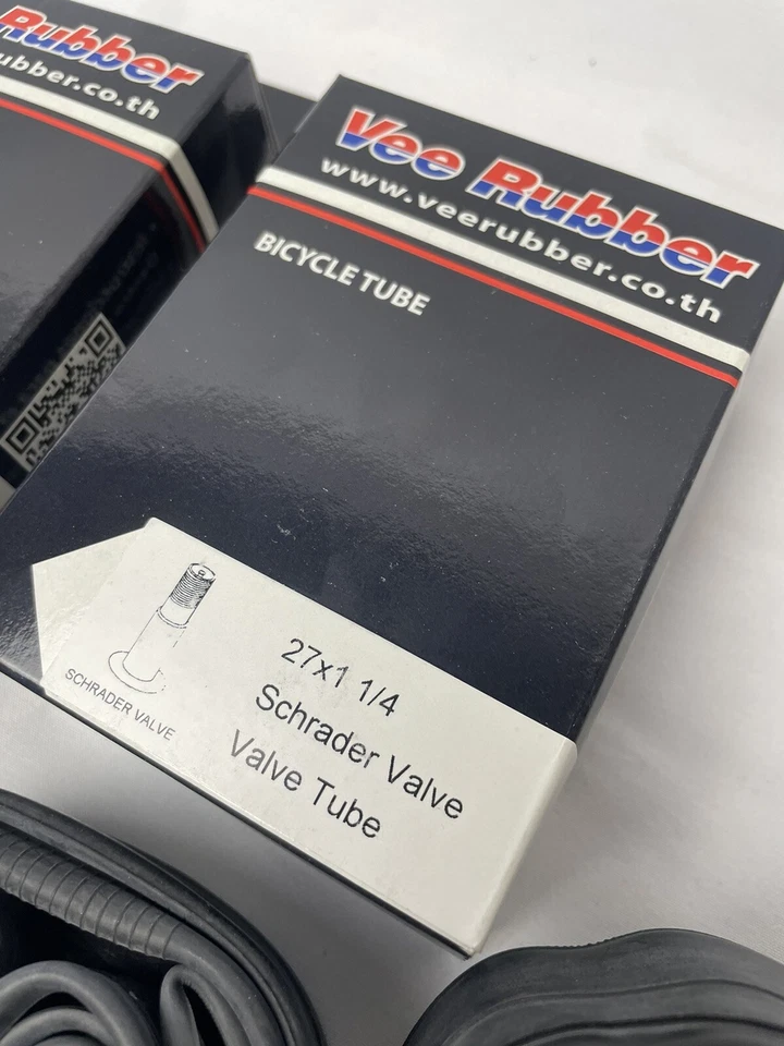 Six (6)- Vee-Rubber 27 x 1-1/4" Schrader Valve 32mm Road Bicycle Inner Tubes - Image 3 of 4