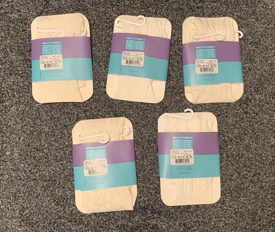 1 Lote de 5 Pares Medias Stride Rite Niñas 6-18 Meses Blanco Y Crudo De Colección Nuevas Foto 2 de 3