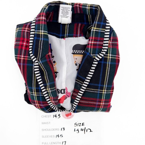 Harajuku Mini for Target Plaid Blazer Jacket Striped Trim Girls Size L 10/12 - Picture 6 of 6