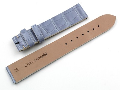 Novità Cinturino Vero Coccodrillo 18mm Colore Ghiaccio Unisex