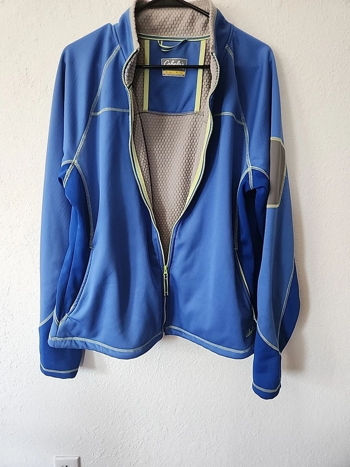 Cabelas Jacket Mens XL Blue Soft shell Full Zip  sz 21 Chest - Image 2 of 4