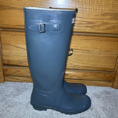 HUNTER Original Tall Rain Boots Slate Blue Gray Color Size Men s 9