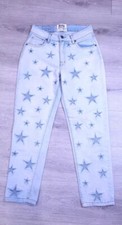 Revice Womens High Waisted Star Print Denim Jeans Size 26