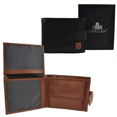 Mens Cowhide Leather Tabbed Bi-Fold Wallet by Rowallan of Scotland; Rembrandt...