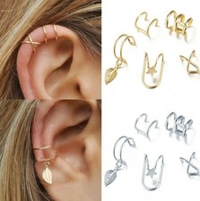 Damen Ohrring Ohrstecker Ohrclip Ohrklemme Ohrschmuck Set Gold Silber Ohrenclips