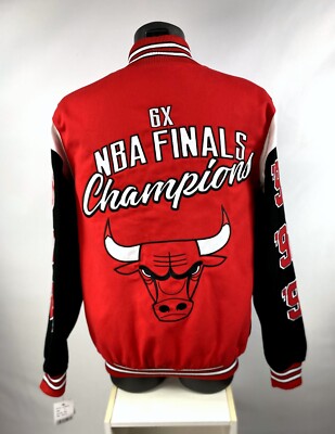 CHICAGO BULLS TIME NBA FINALS  CHAMPIONSHIP Jacket Red / Black S M L XL 2X