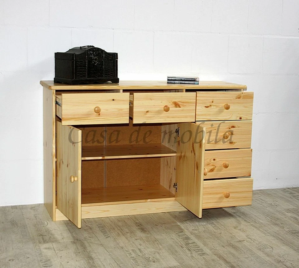 Kommode mit schubladen Kiefer massiv natur lackiert Anrichte Sideboard schrank - Bild 2 von 4