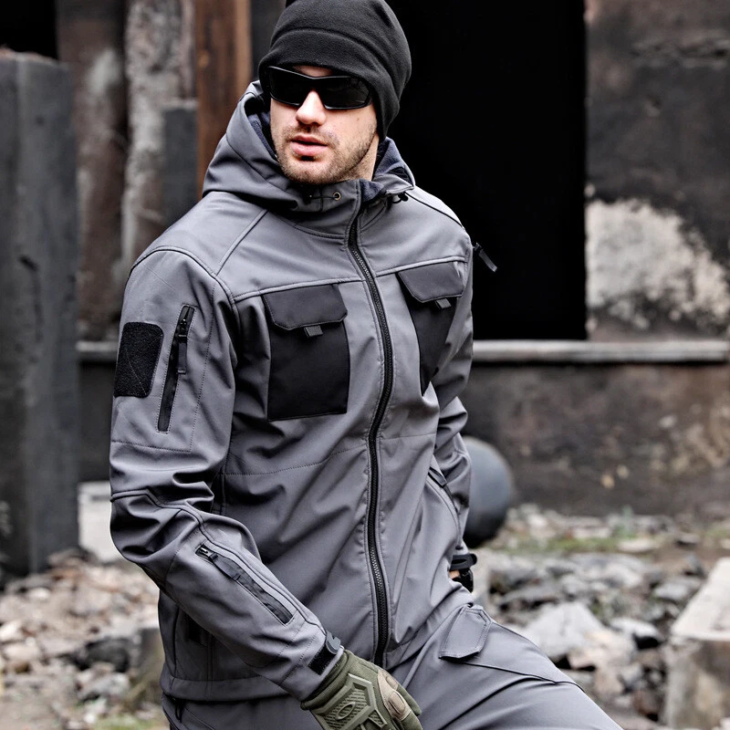Mens Combat Waterproof Warm Hooded Jacket Outdoor Tactical Coat PANT TRACKSUIT