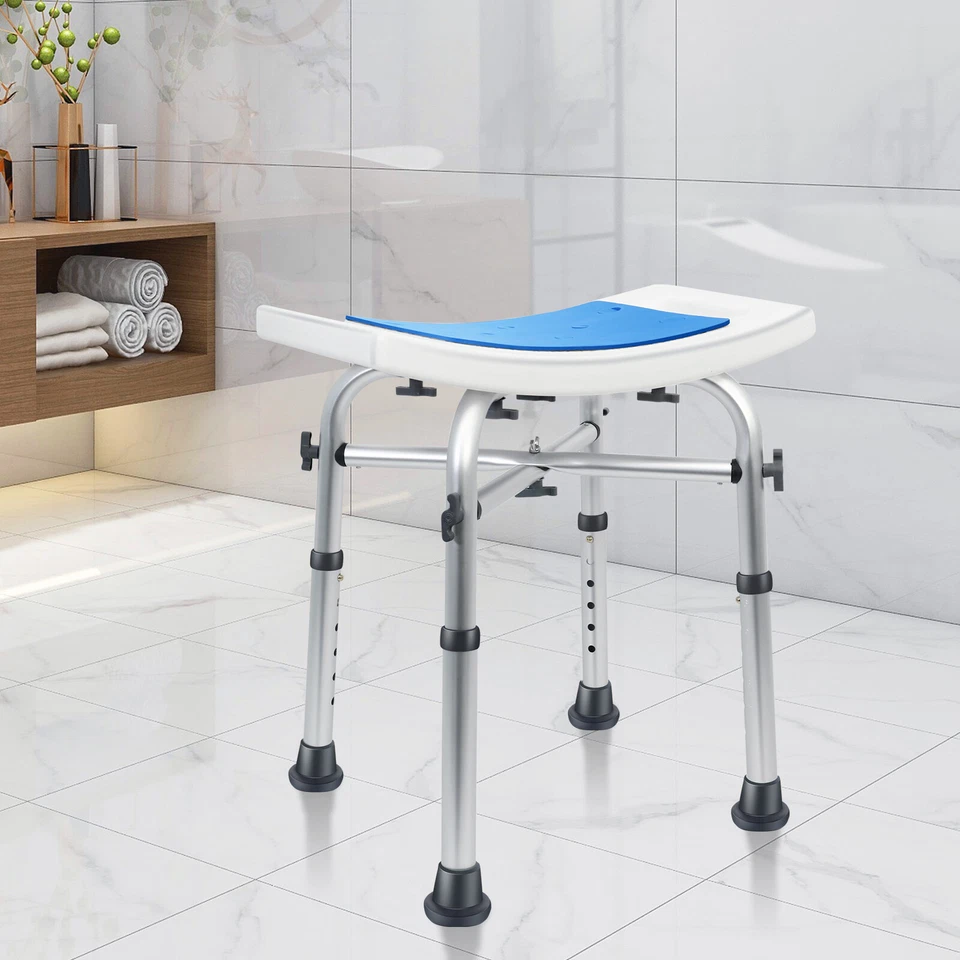 Cadeira de banho acolchoada resistente ajustável 500 lb banco de banho banquinho atualizado - Imagem 4 de 4