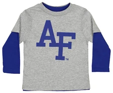 Outerstuff Air Force Falcons NCAA Toddler 3 in 1 Combo Tee, Royal/Grey