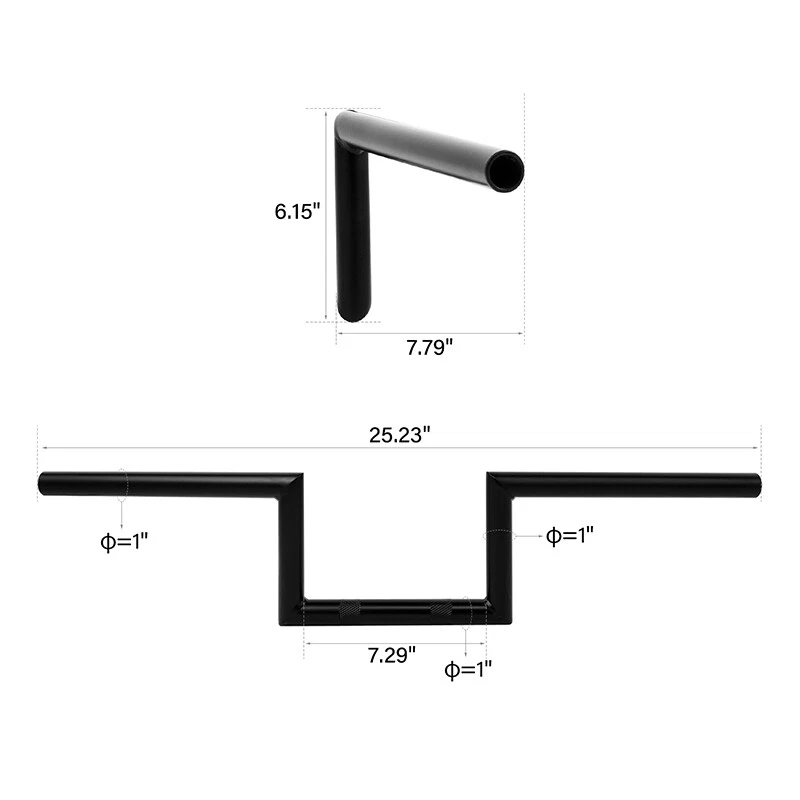 Guidão barra cabide macaco elevação Z de 1" polegada 6" ajuste para Harley Honda Yamaha preto - Imagem 2 de 4