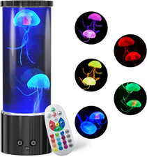 Jellyfish Lamp, LED Jellyfish Tank Table Lamp with Remote Control,17 Color Ch...