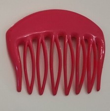 French Pretty in Pink Plastic Side Comb 2" Hair Accessory - Vintage