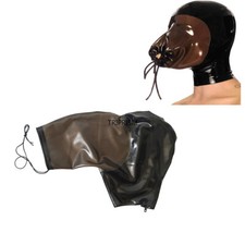 Latexhaube mit schrumpfbarem versiegeltem Atembeutel Gummi Maske BDSM Fetisch Co