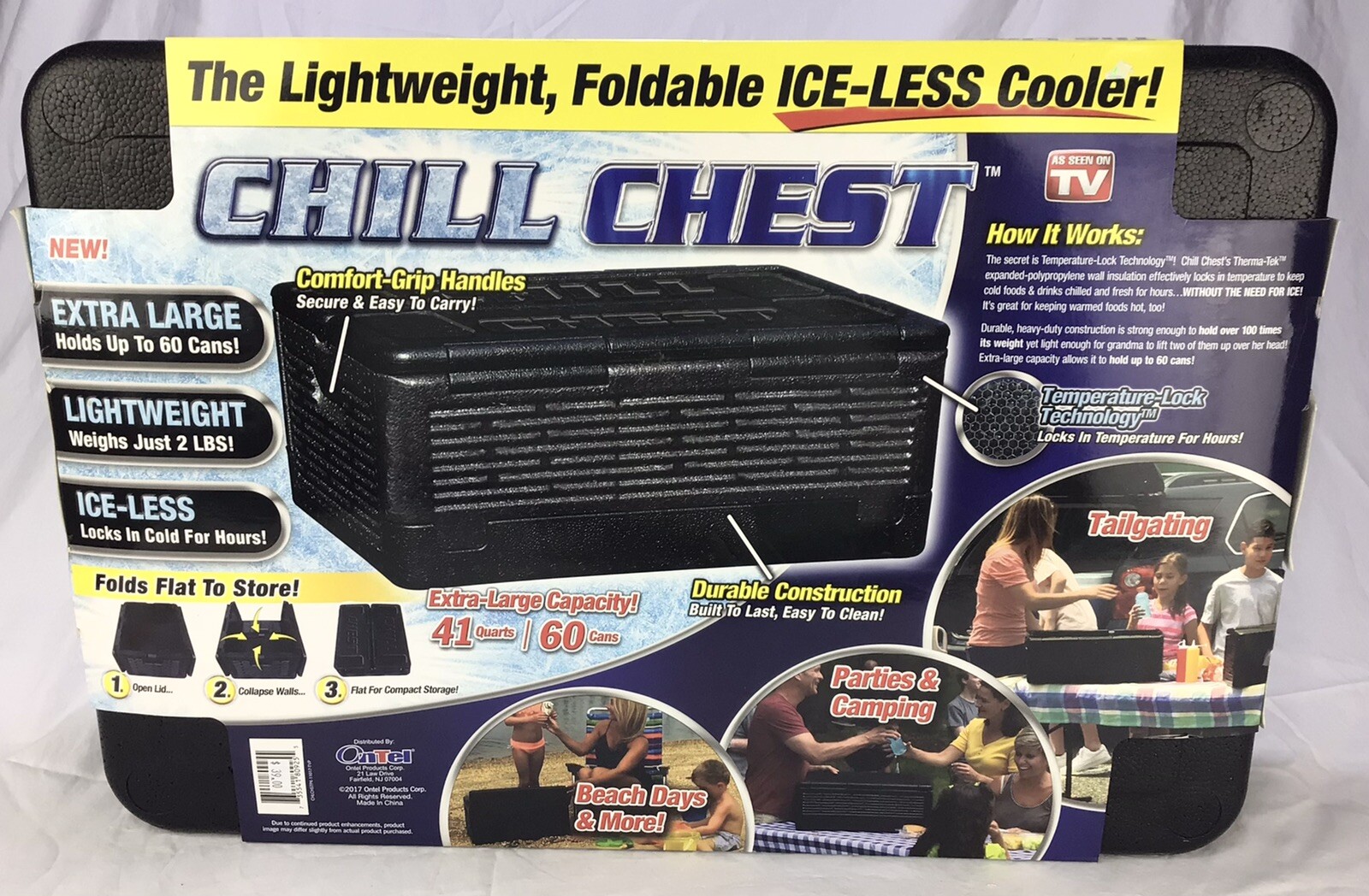 Chill Chest Foldable Ice-less Lightweight Collapsible 41qt. Cooler As Seen  On TV | eBay